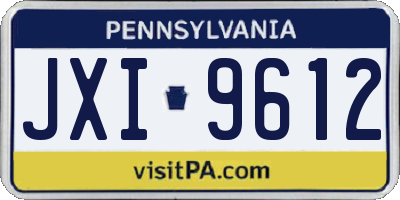 PA license plate JXI9612