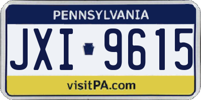 PA license plate JXI9615