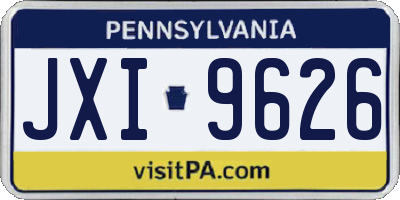 PA license plate JXI9626