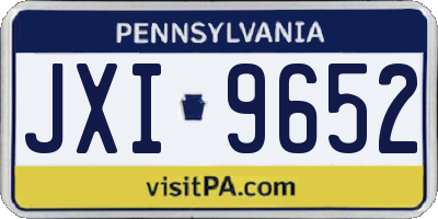 PA license plate JXI9652