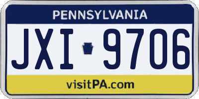 PA license plate JXI9706