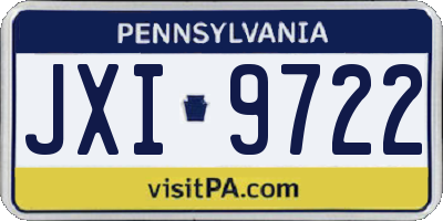 PA license plate JXI9722