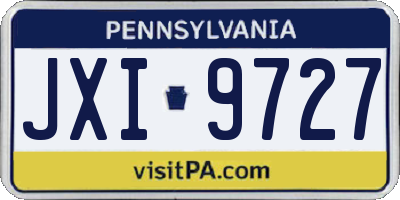 PA license plate JXI9727