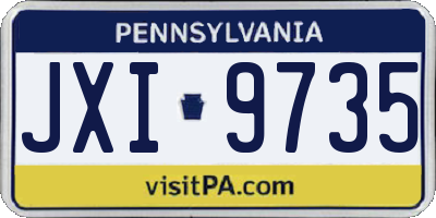 PA license plate JXI9735