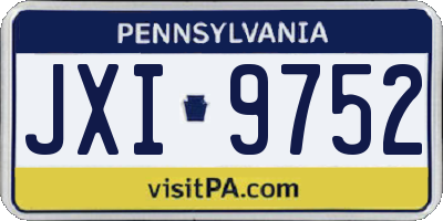 PA license plate JXI9752
