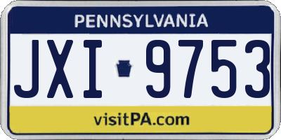 PA license plate JXI9753