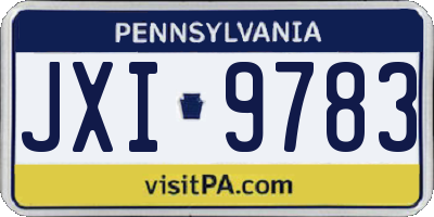 PA license plate JXI9783