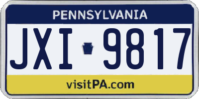 PA license plate JXI9817