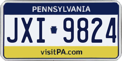 PA license plate JXI9824