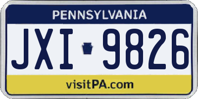 PA license plate JXI9826