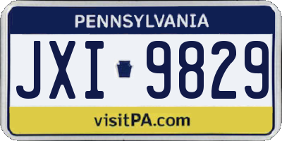 PA license plate JXI9829