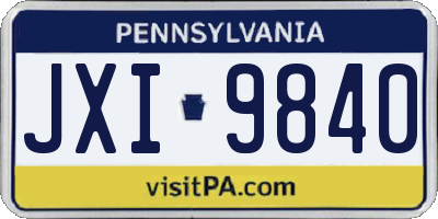 PA license plate JXI9840