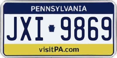 PA license plate JXI9869