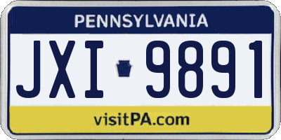 PA license plate JXI9891