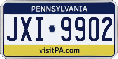 PA license plate JXI9902