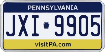 PA license plate JXI9905