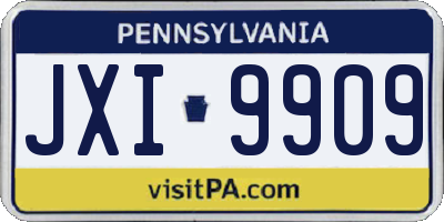 PA license plate JXI9909