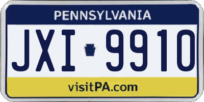 PA license plate JXI9910