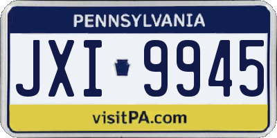 PA license plate JXI9945