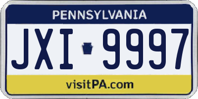 PA license plate JXI9997