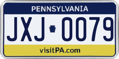 PA license plate JXJ0079