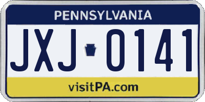 PA license plate JXJ0141