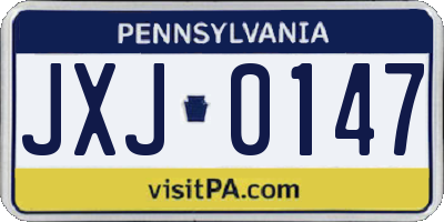 PA license plate JXJ0147