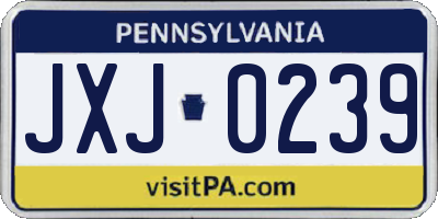 PA license plate JXJ0239
