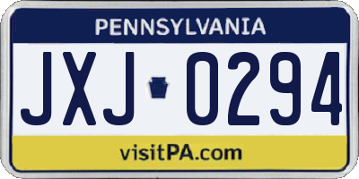 PA license plate JXJ0294