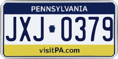 PA license plate JXJ0379