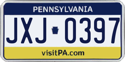 PA license plate JXJ0397