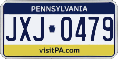 PA license plate JXJ0479