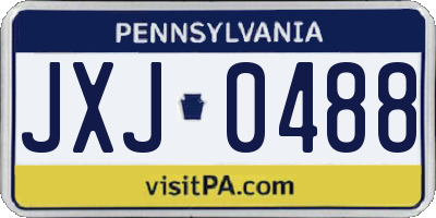 PA license plate JXJ0488