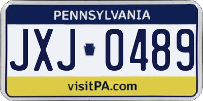 PA license plate JXJ0489
