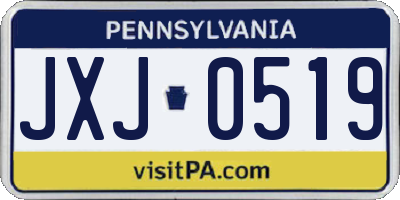 PA license plate JXJ0519