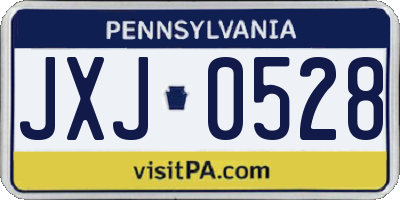 PA license plate JXJ0528