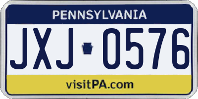 PA license plate JXJ0576