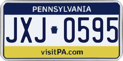 PA license plate JXJ0595