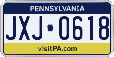 PA license plate JXJ0618