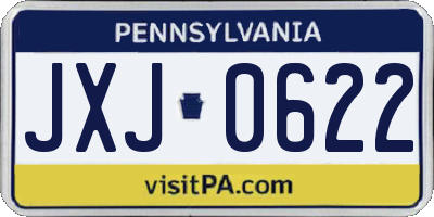 PA license plate JXJ0622
