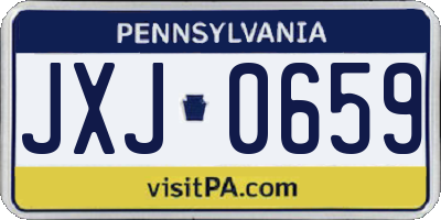 PA license plate JXJ0659