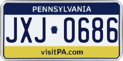 PA license plate JXJ0686