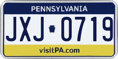 PA license plate JXJ0719