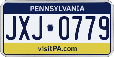 PA license plate JXJ0779