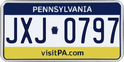 PA license plate JXJ0797