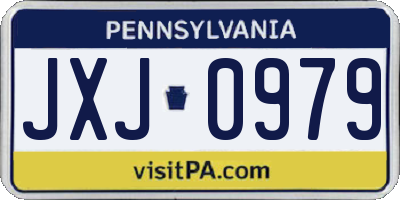 PA license plate JXJ0979