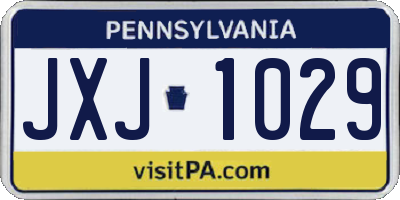 PA license plate JXJ1029