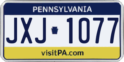 PA license plate JXJ1077