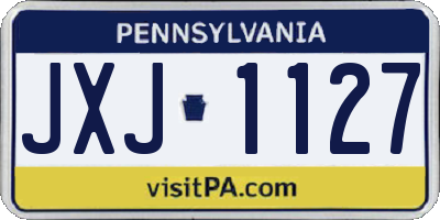 PA license plate JXJ1127
