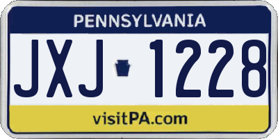 PA license plate JXJ1228